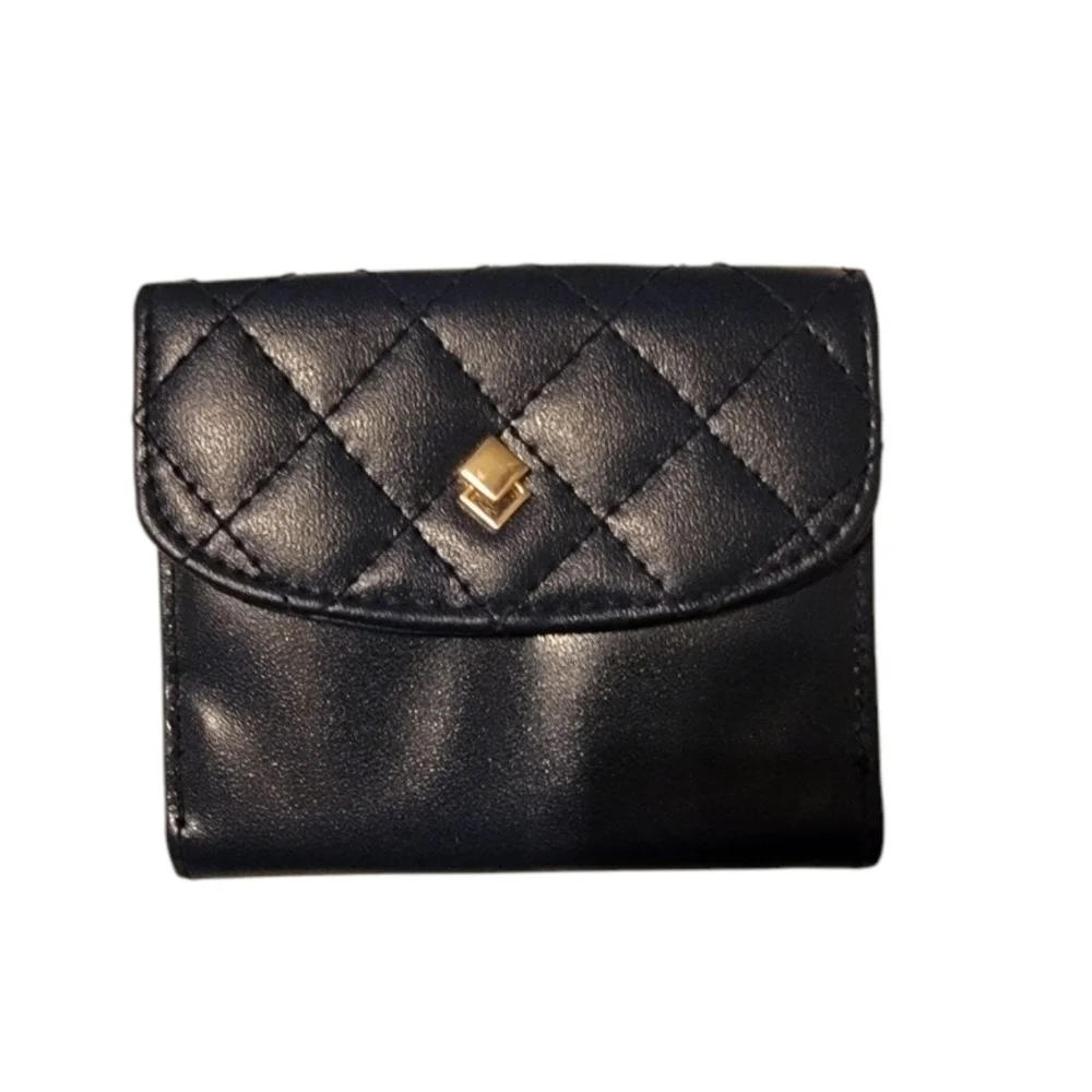 Pre Loved Navy Blue Quilted Women's Wallet.